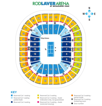 Rod Laver Arena Tennis Seats