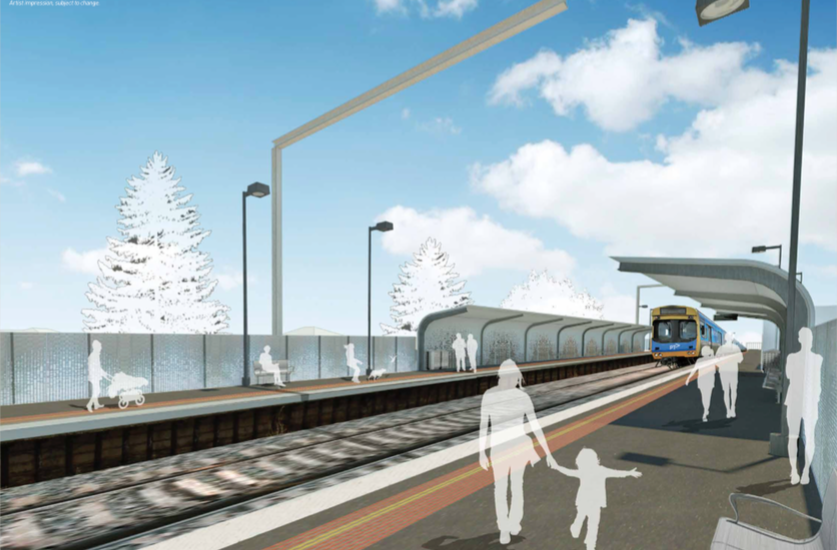 The preliminary design for Southland train station. Source: Public Transport Victoria